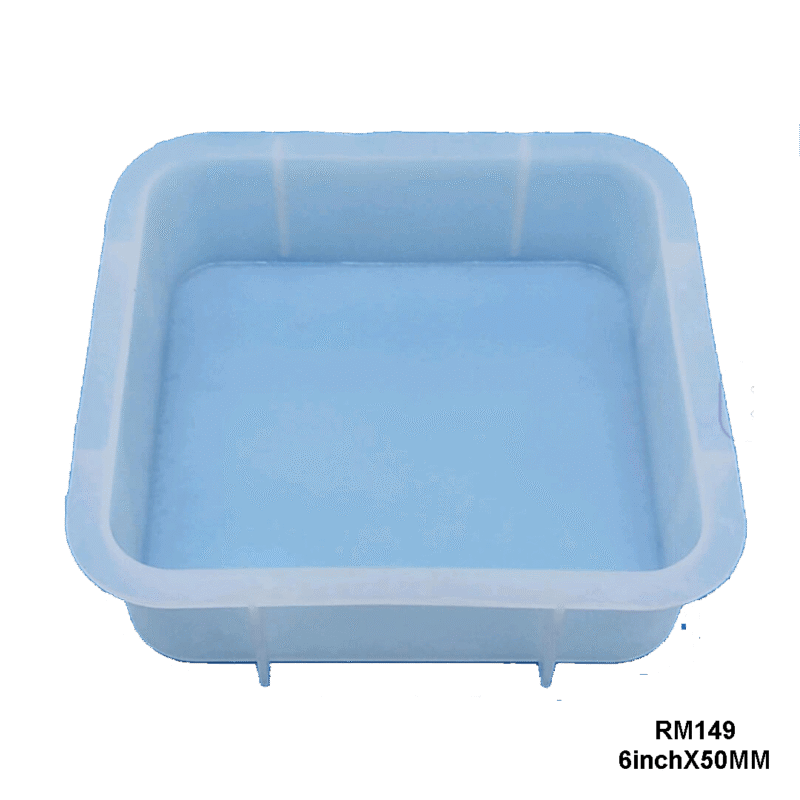 Square deep silicone mould 6 inch by 50 mm for resin casting