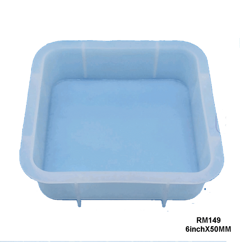 Square deep silicone mould 6 inch by 50 mm for resin casting